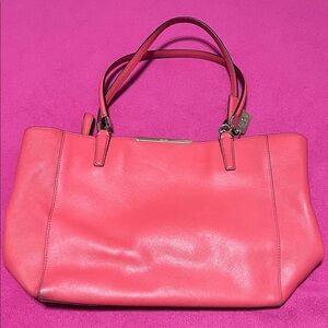 Coach Coral Leather Tote with Double Handles